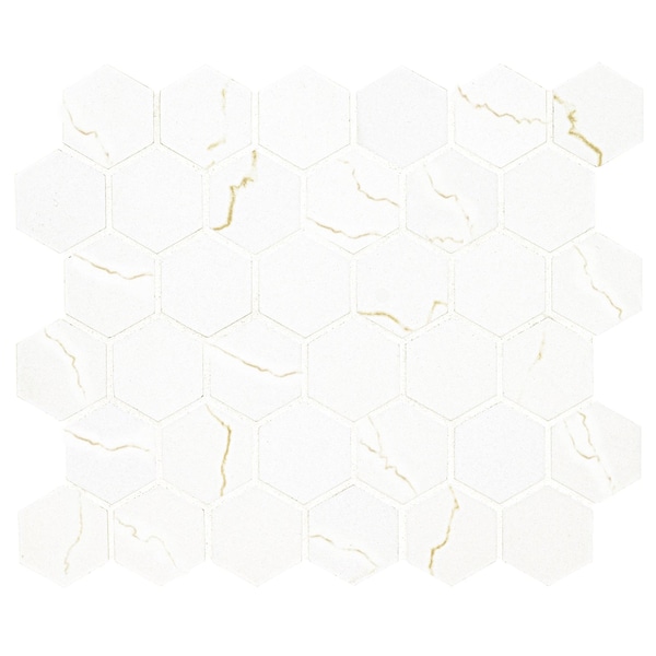 Miraggio Gold Hexagon Sample Matte Porcelain MeshMounted Mosaic Tile